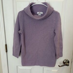 Vineyard Vines Women's Lambswool Cashmere Lavender Cowl Neck Sweater Size Small